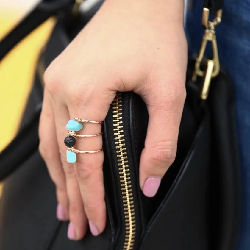 Triple Wrap Amazonite Diffuser Ring