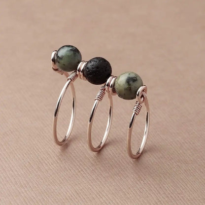 African Turquoise Triple Wrap Diffuser Ring