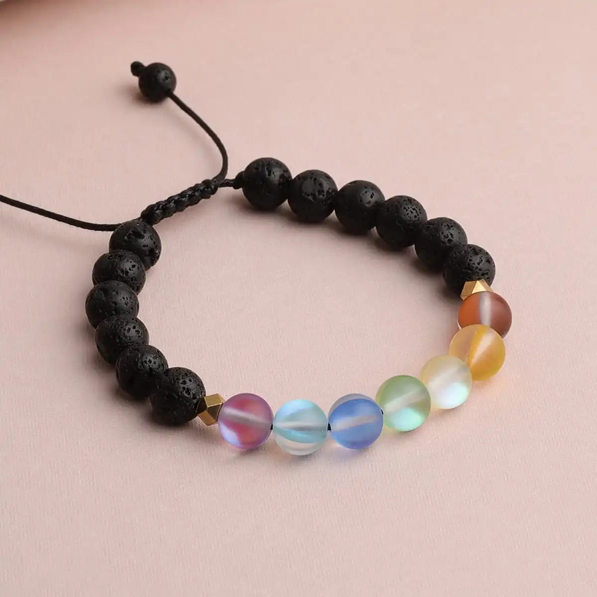 Glow Glass Chakra Adjustable Bracelet