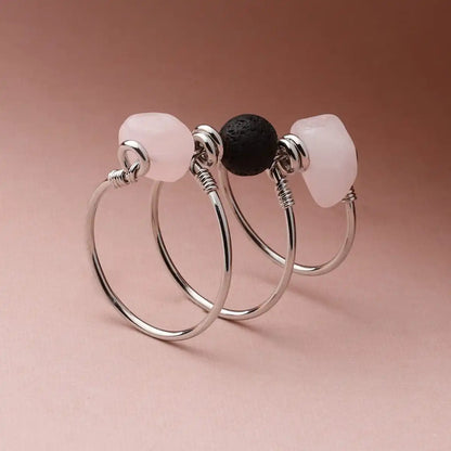 Rose Quartz Triple Wrap Diffuser Ring