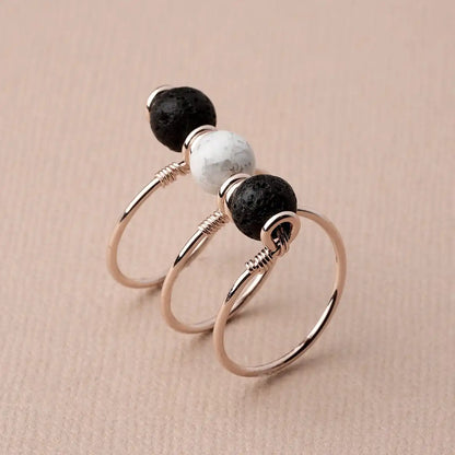 Triple Wrap Howlite Diffuser Ring
