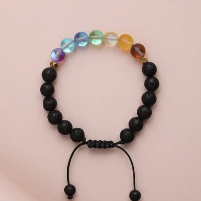 Glow Glass Chakra Adjustable Bracelet