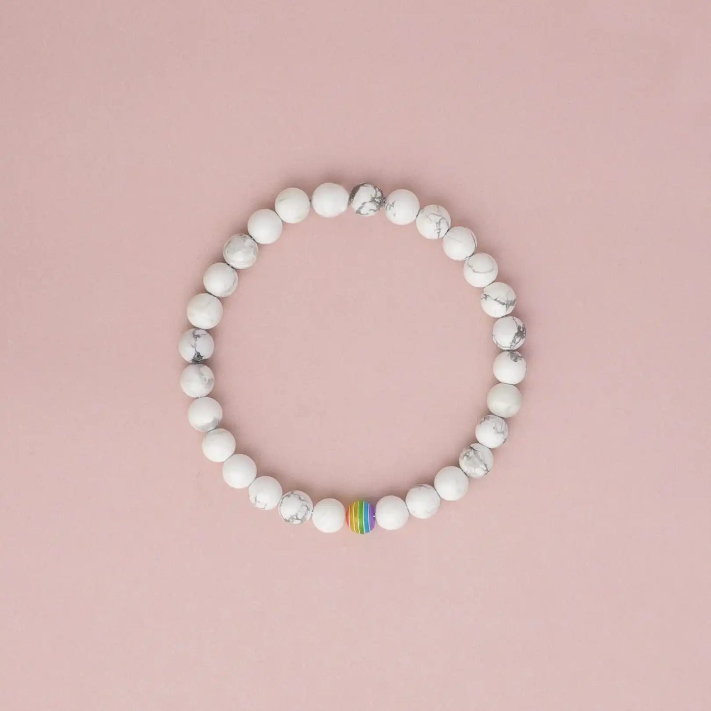 White Howlite Rainbow Bracelet