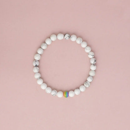 White Howlite Rainbow Bracelet