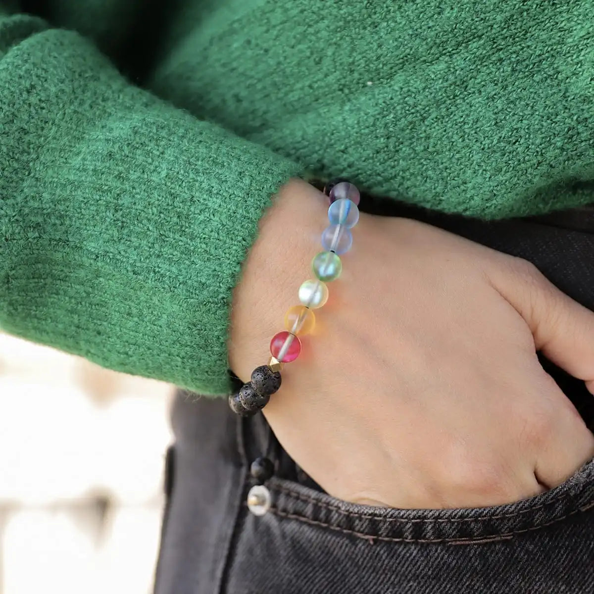 Glow Glass Chakra Adjustable Bracelet