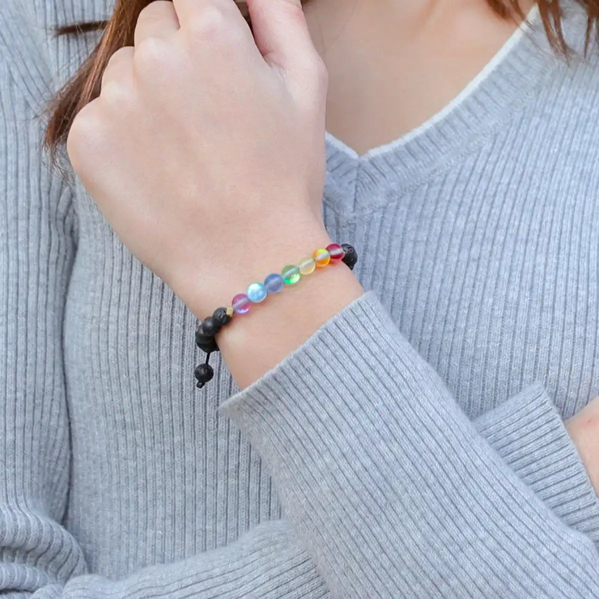 Glow Glass Chakra Kids Adjustable Bracelet