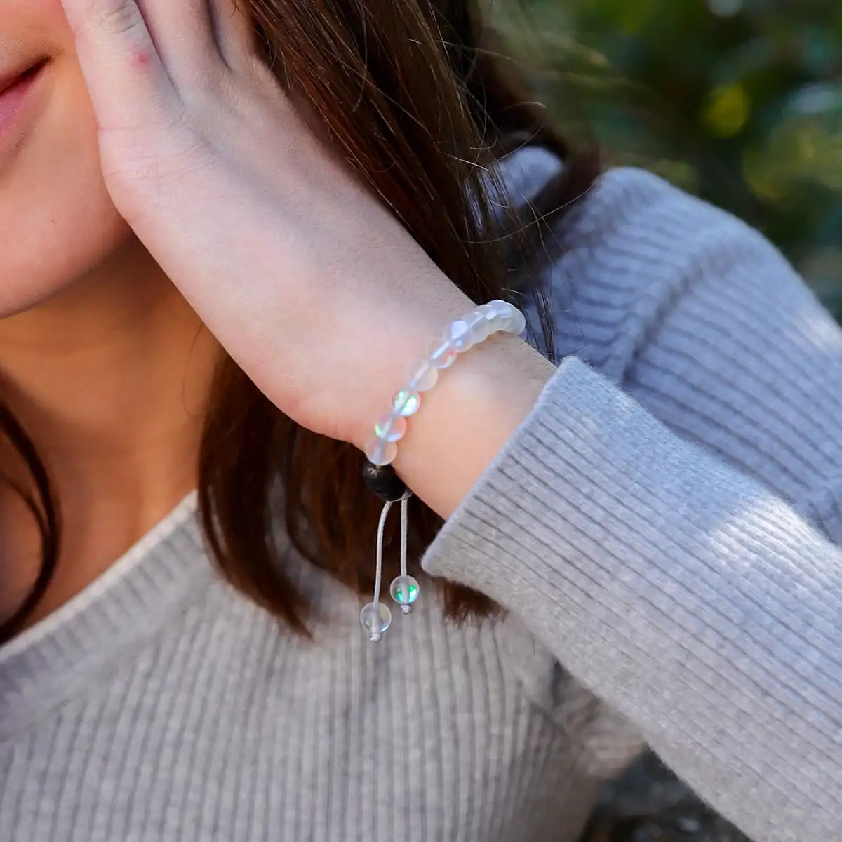Kids Glow Glass Adjustable Bracelet (Clear)