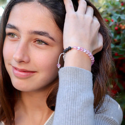 Kids Glow Glass Adjustable Bracelet (Pink)