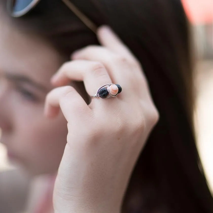 Red Vein Jasper Diffuser Ring