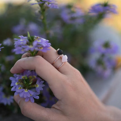 Rose Quartz Double Wrap Diffuser Ring