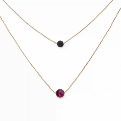 Pure Diffuser Necklace - Pink Tiger's Eye