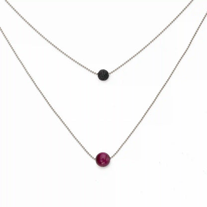 Pure Diffuser Necklace - Pink Tiger's Eye