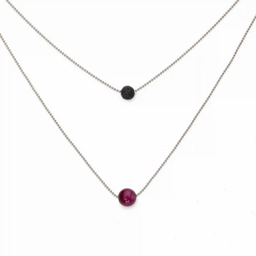 Pure Diffuser Necklace - Pink Tiger's Eye