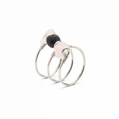 Rose Quartz Triple Wrap Diffuser Ring