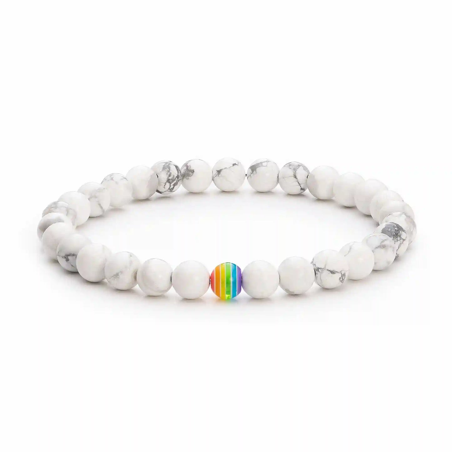 White Howlite Rainbow Bracelet