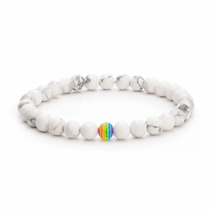 White Howlite Rainbow Bracelet
