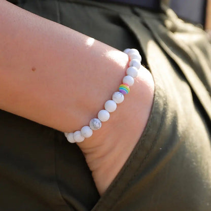 White Howlite Rainbow Bracelet