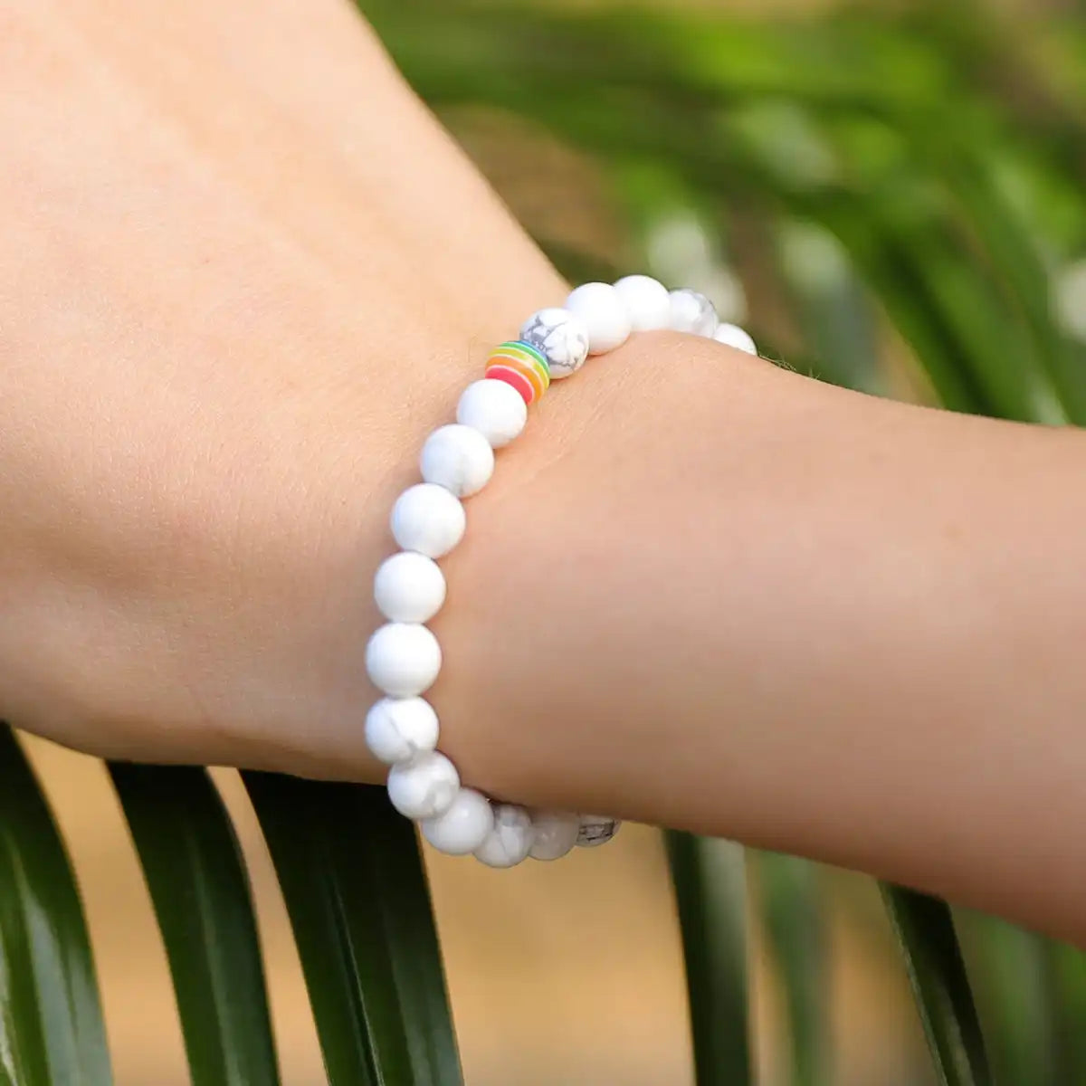 White Howlite Rainbow Bracelet