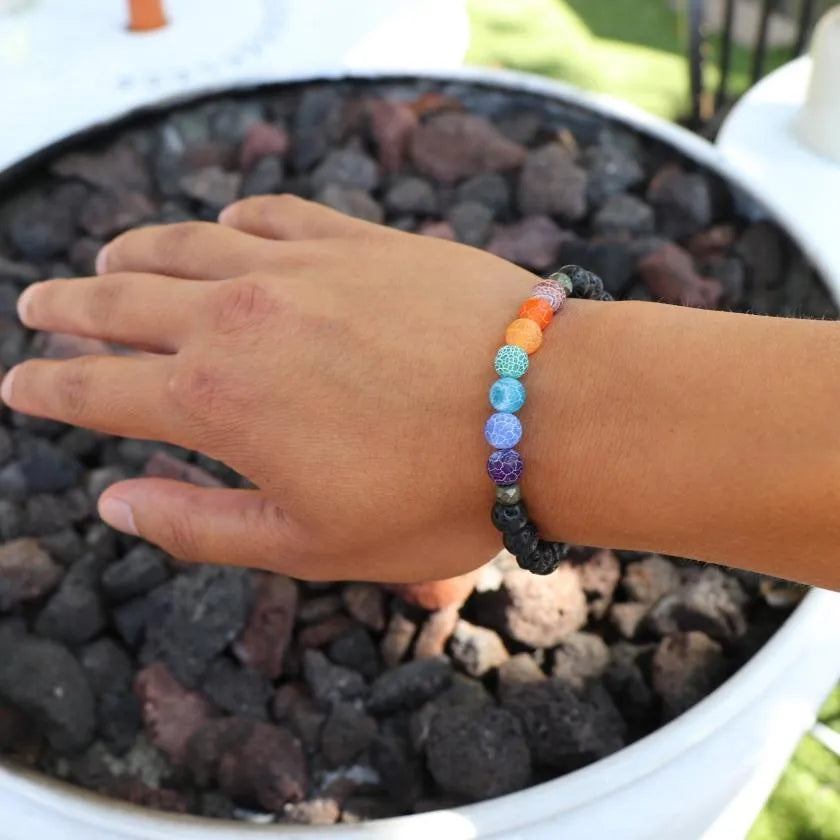 7 Chakra Agate Bracelet