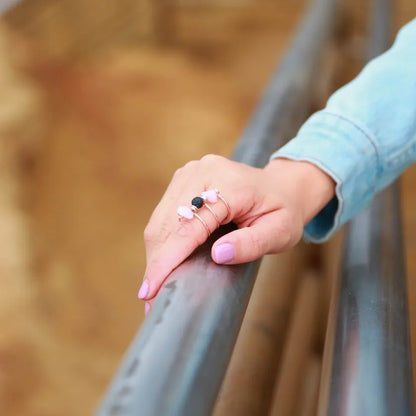 Rose Quartz Triple Wrap Diffuser Ring